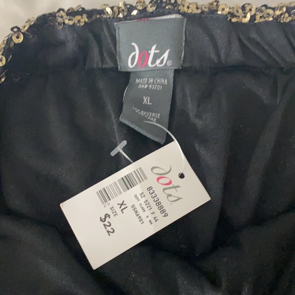 Dots Gold Sequin Strapless Dress Sz XL - Picture 3 of 4